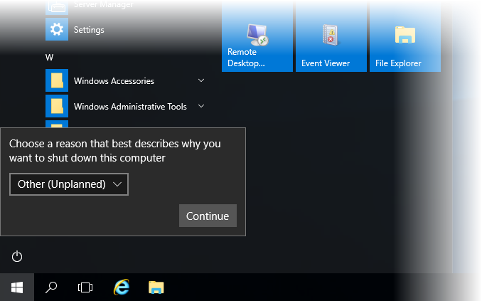 Disable Shutdown Event Tracker On Windows Server - Windows Server 2016 (678x423), Png Download