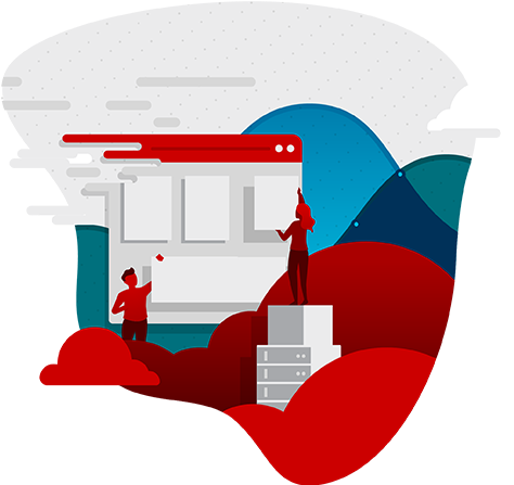 Illustration Of Cloud Native App Dev, Hybrid Cloud, - Graphic Design (500x463), Png Download