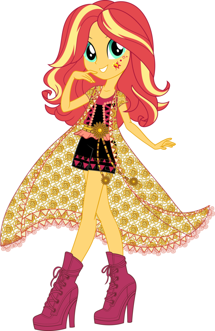 Legend Of Everfree Boho Sunset Shimmer Vector By Icantunloveyou - Equestria Girls Legend Of Everfree Sunset Shimmer (721x1107), Png Download