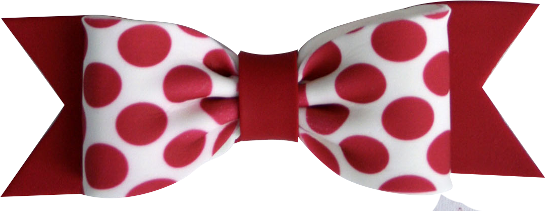 Fondant Bows Large Dot Print Red - Polka Dot (1200x432), Png Download