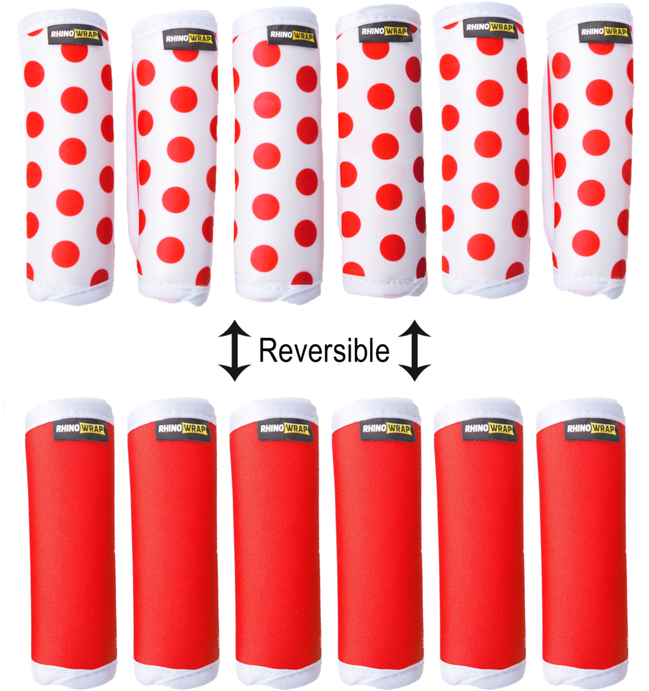Dots Red Luggage Locators Reversible - Color! Red (quantity 6) Luggage Locators / Handle Grips (1024x1024), Png Download