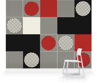 Murals Of Lots Of Black And Red Dots By Hemingway Design - Web Source (384x329), Png Download