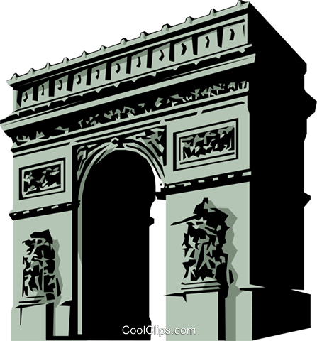 Arc De Triomphe Royalty Free Vector Clip Art Illustration - Arco Do Triunfo Imagem Png (447x480), Png Download