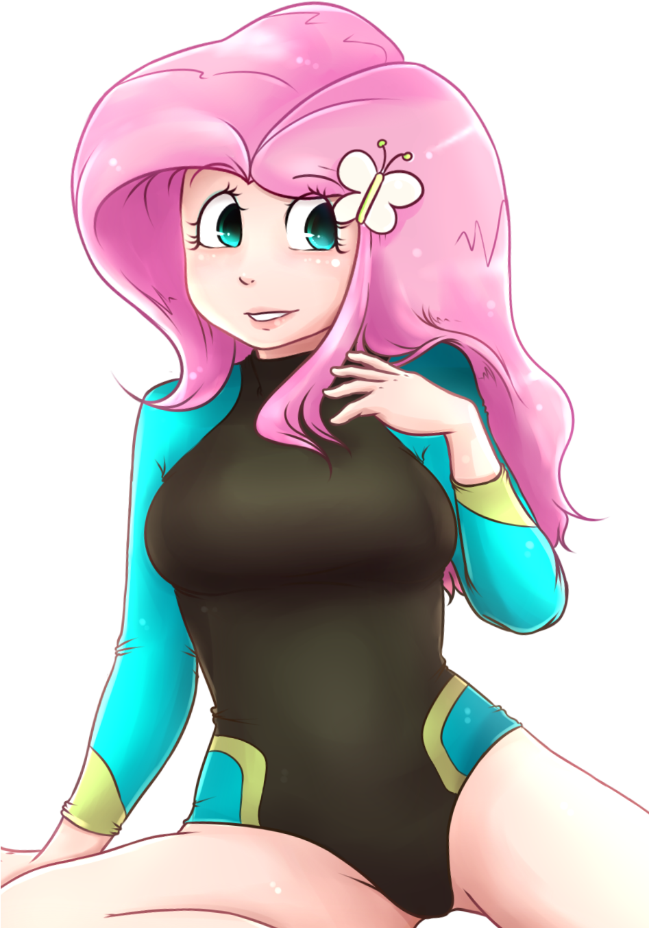 Masterohyeah, Breasts, Busty Fluttershy, Clothes, Equestria - Fluttershy (946x1400), Png Download
