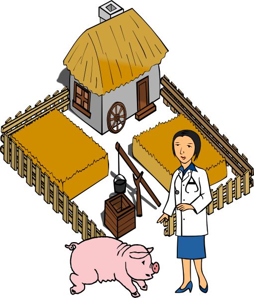 Doctor Pig On A Farm Clip Art - Custom Cartoon Pig Throw Blanket (510x597), Png Download