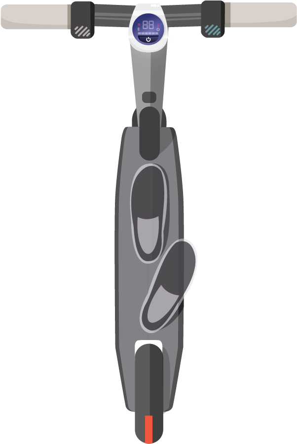 Beam Scooter Foot Placement - Foot (901x1051), Png Download