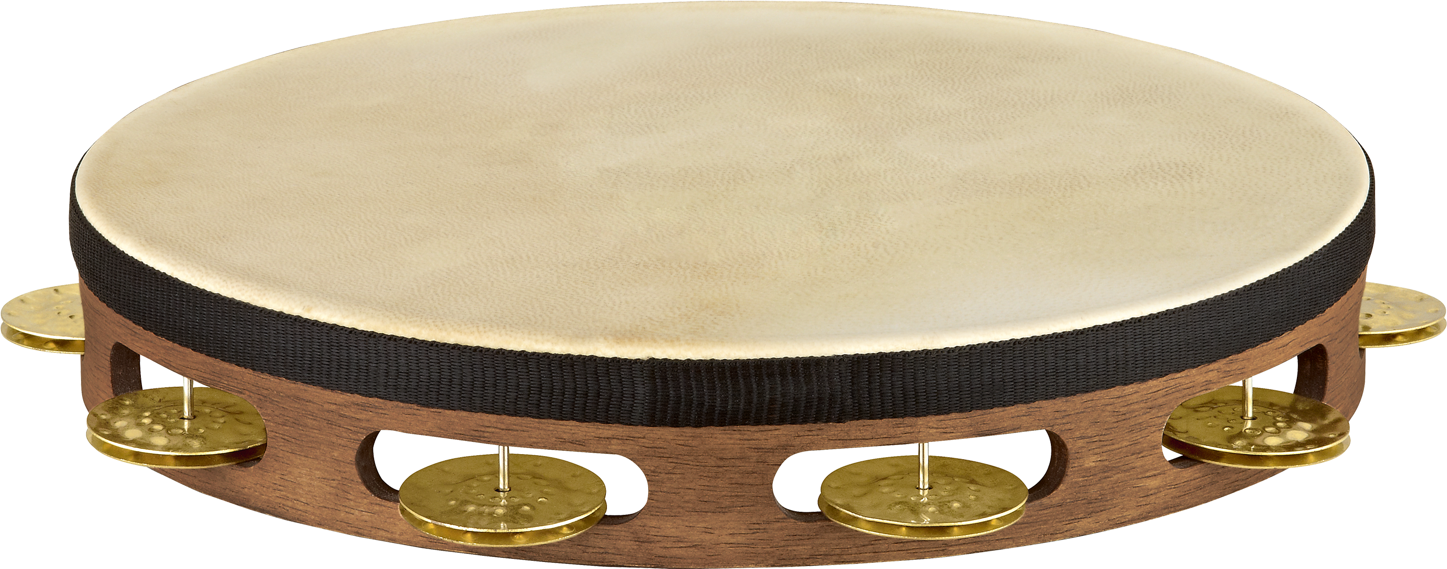 Vintage Goat Skin Wood Tambourine - Meinl Percussion Tah1v-wb 10-inch Vintage Wood Tambourine (3600x2700), Png Download