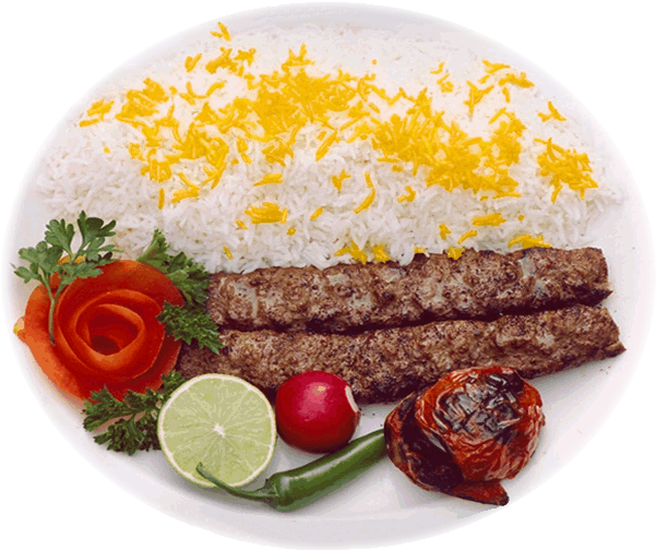 Koobideh Kabob - Kebab Png Top View (600x650), Png Download