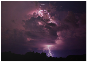 Storm Cloud With Lightning (400x400), Png Download
