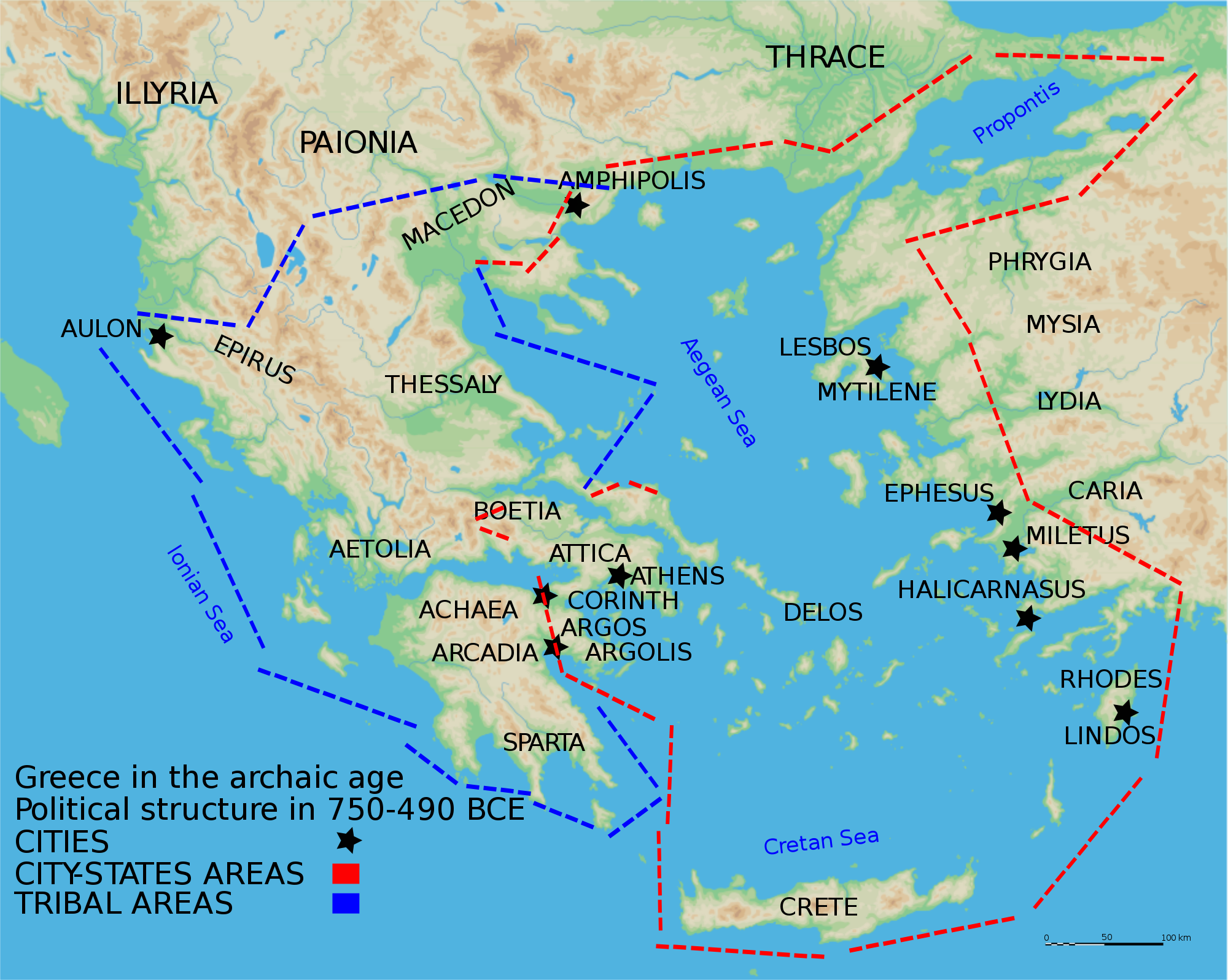 Map Of “the Archaic Period In Ancient Greece Or Ancient - Map Of Greece 490 Bc (1128x900), Png Download