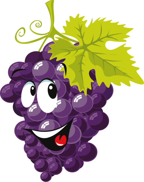 Free To Use & Public Domain Grapes Clip Art - Grapes Cartoon (495x625), Png Download