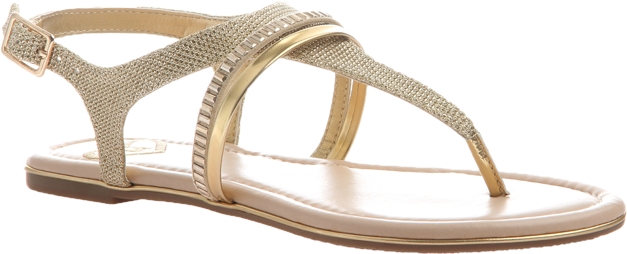 Actress In Gold Flat Sandals - Women's Madeline Actress Thong Sandal Shoes, Size 7 (1400x1400), Png Download
