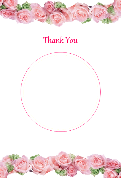 Pink Rose Circle-thank You - Wedding Frames For Photoshop (423x624), Png Download