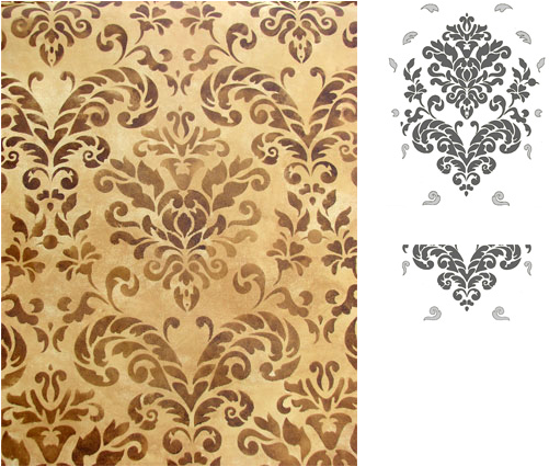 Wallovers Maya\'s Rose Stencil - Wallpaper (500x439), Png Download