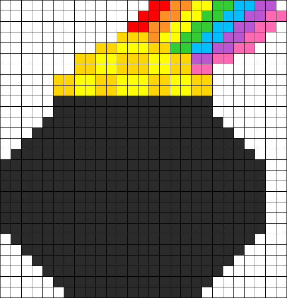 Pot Of Gold With Rainbow Part 1 Perler Bead Pattern - Pixel Art Super Heros (568x589), Png Download