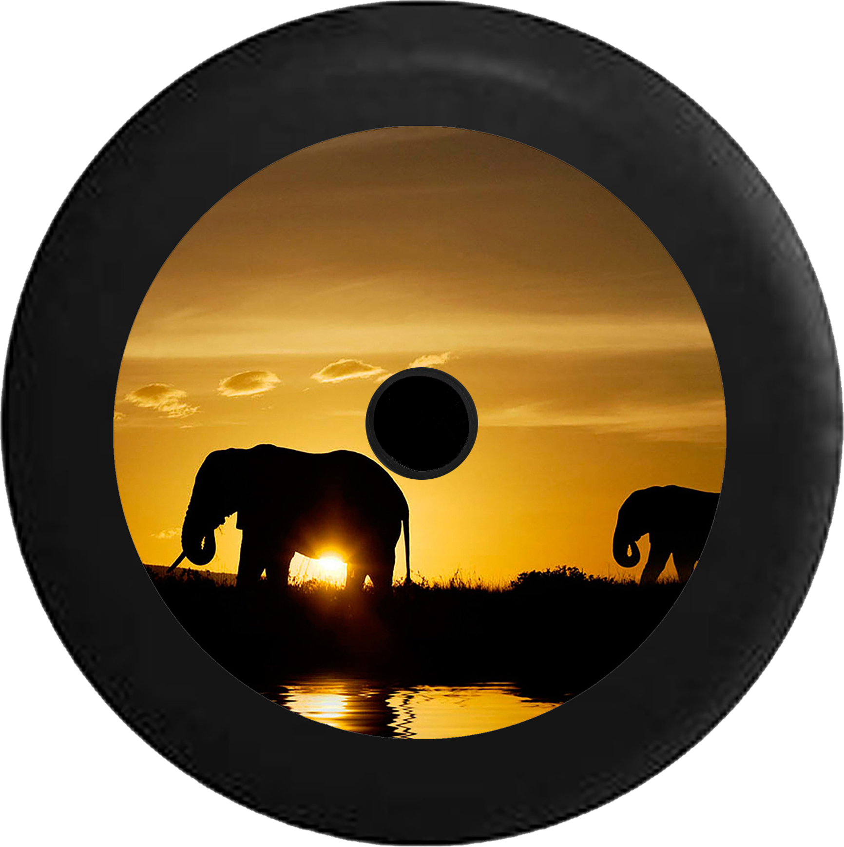 Jeep Wrangler Jl Backup Camera Silhouette Elephants (1732x1737), Png Download
