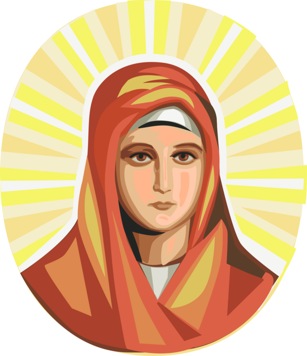Download Vector Illustration Of Virgin Mary, Mother Of Jesus ...