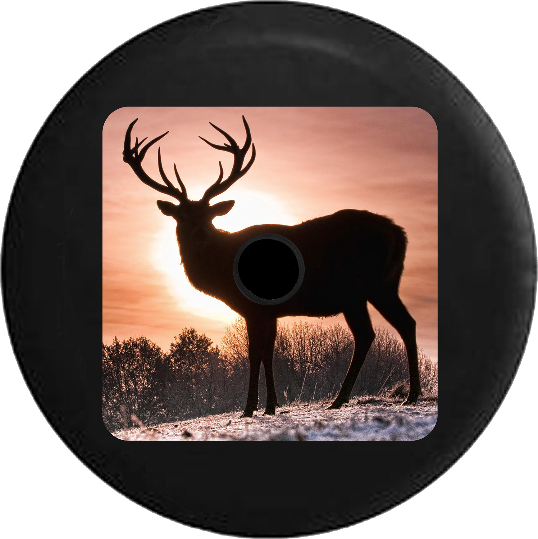 Jeep Wrangler Jl Backup Camera White Tail Deer Hunting - Deer Winter Scene - Light Up Deer Picture - Led Wrapped (1732x1736), Png Download