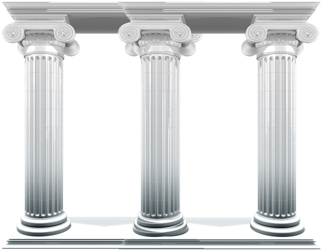 Picture Black And White Library Pillars Vector Greek - 3 Pillars Clip Art (660x502), Png Download