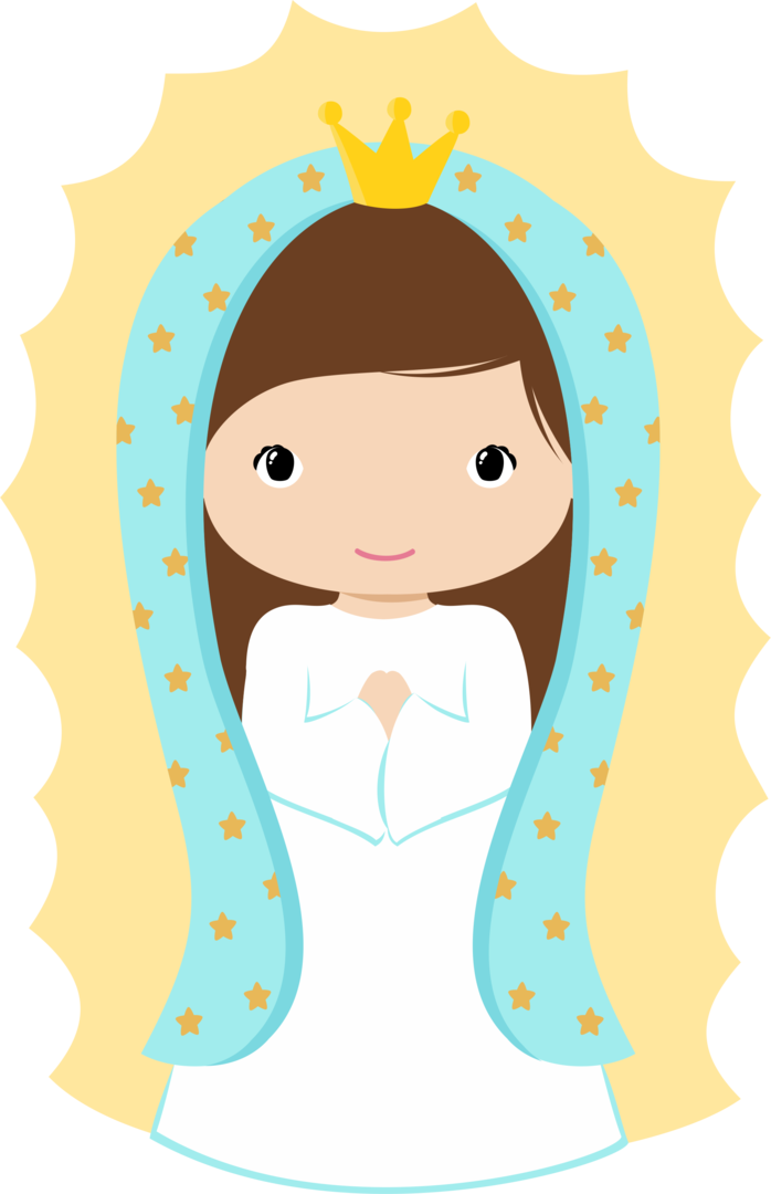 Virgin Mary - Virgin Mary Cartoon Png (698x1080), Png Download
