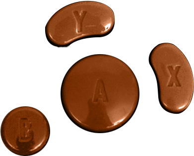 Brown Gamecube Buttons - Circle (3536x1417), Png Download