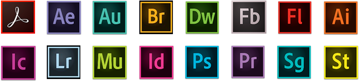 Adobe Product Icons - Adobe Illustrator (765x178), Png Download