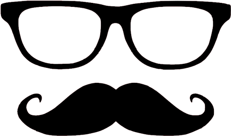 Graphic Royalty Free Stock Mustache Clipart Geek Glass - Glasses And Mustache Silhouette (480x480), Png Download