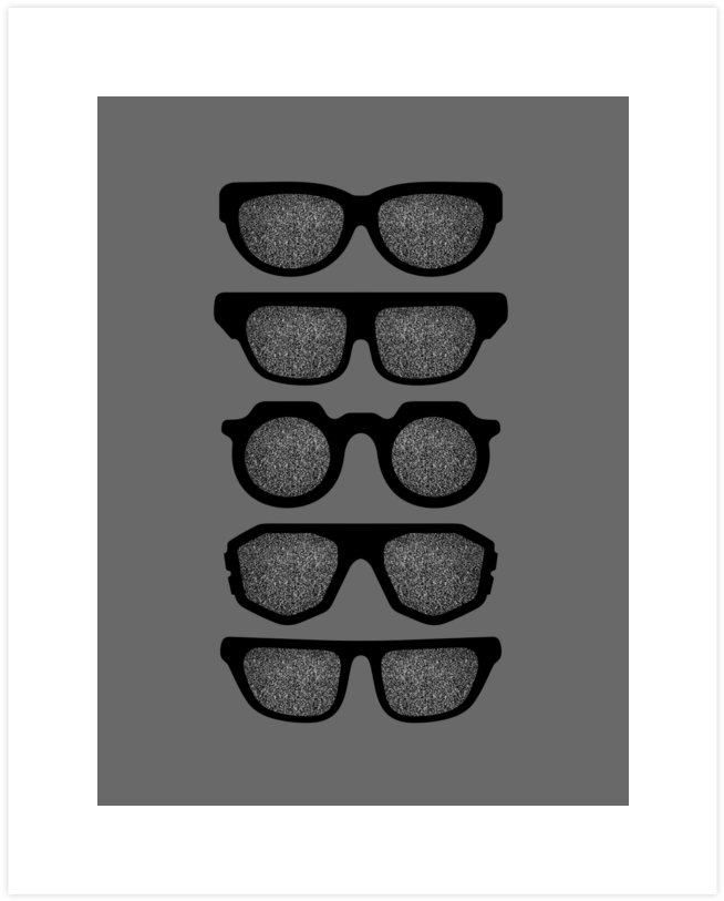 Static Glasses Art Print - Metal (740x900), Png Download