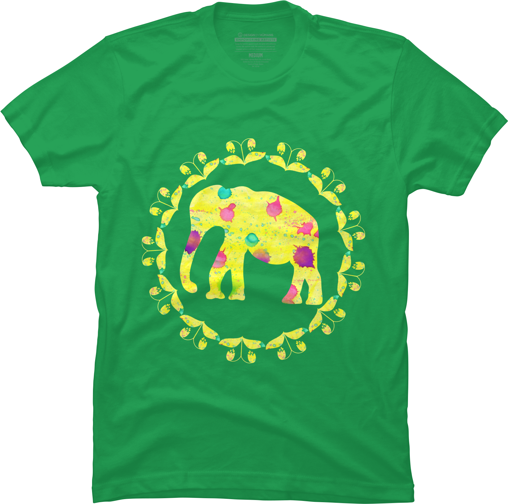Watercolor Elephant Silhouette Men's T-shirt - Ballin Paris T Shirt (1800x1800), Png Download