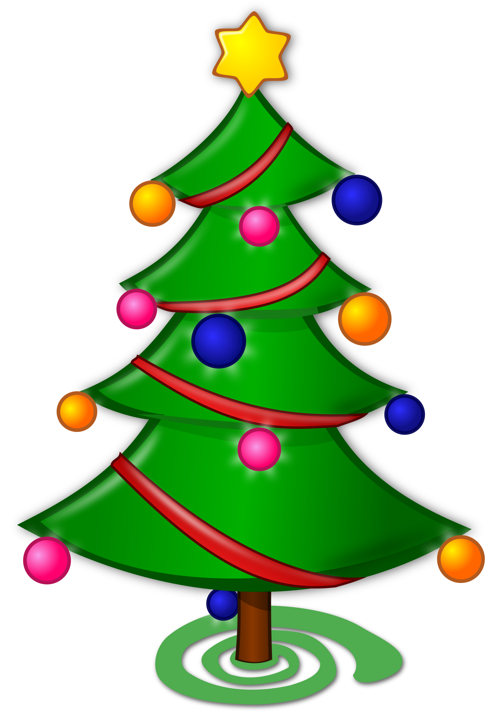 Christmas Tree Clip Art Microsoft Free Clipart - Merry Christmas Tree Drawing (566x800), Png Download
