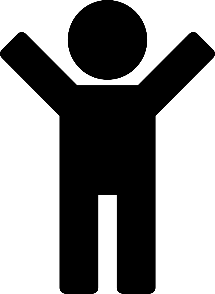 Man Silhouette With Raised Arms Comments - Grow Icon (720x981), Png Download