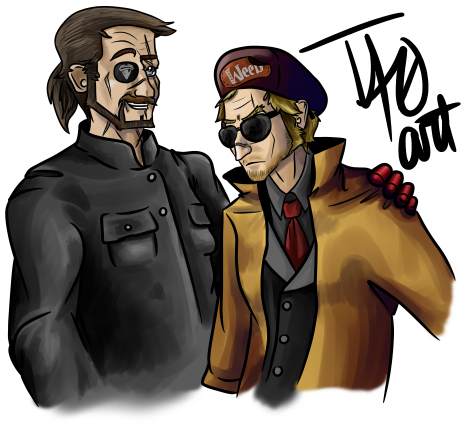 Two Idiots To Surpass Metal Gear - Fan Art (500x449), Png Download