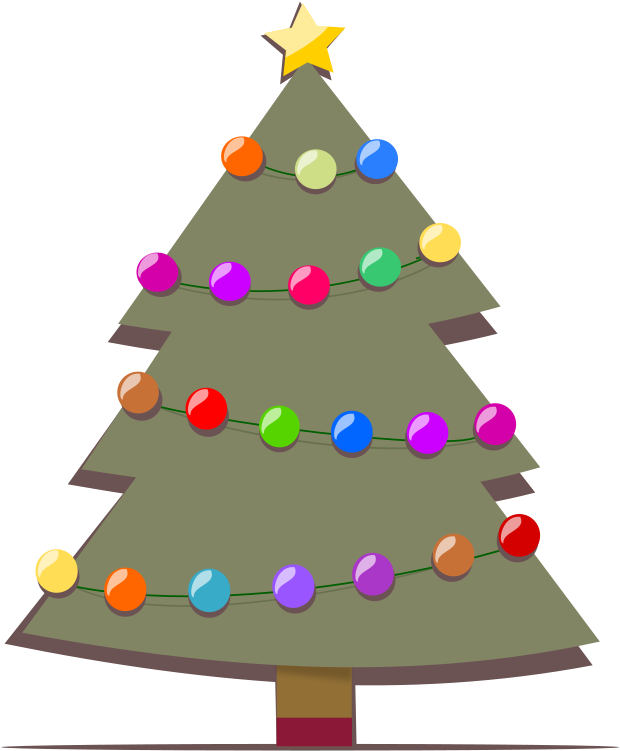 This Free Clipart Png Design Of Christmas Tree (789x900), Png Download