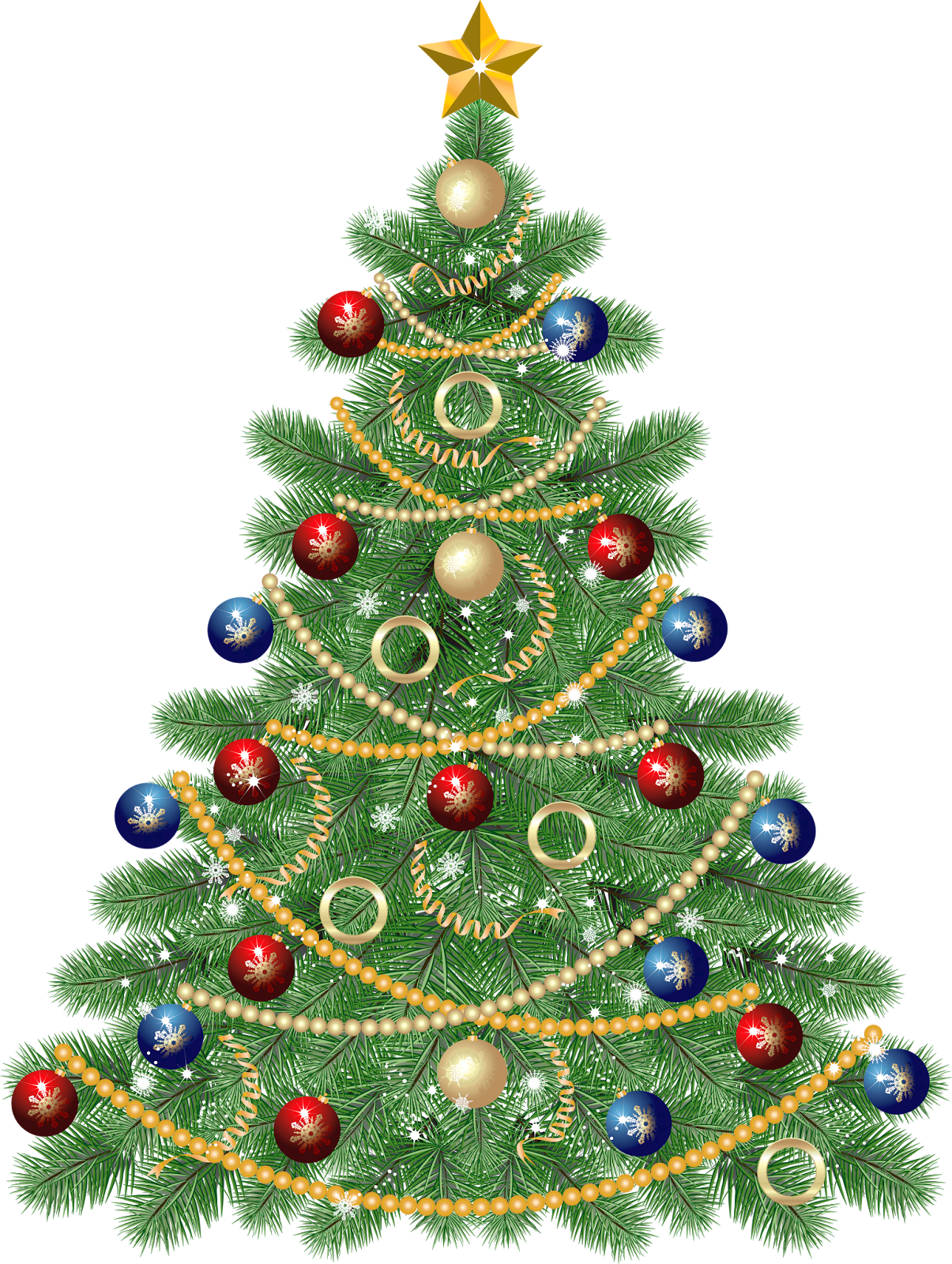Large Transparent Christmas Tree With Star Clipart - Clipart Christmas Tree (452x600), Png Download