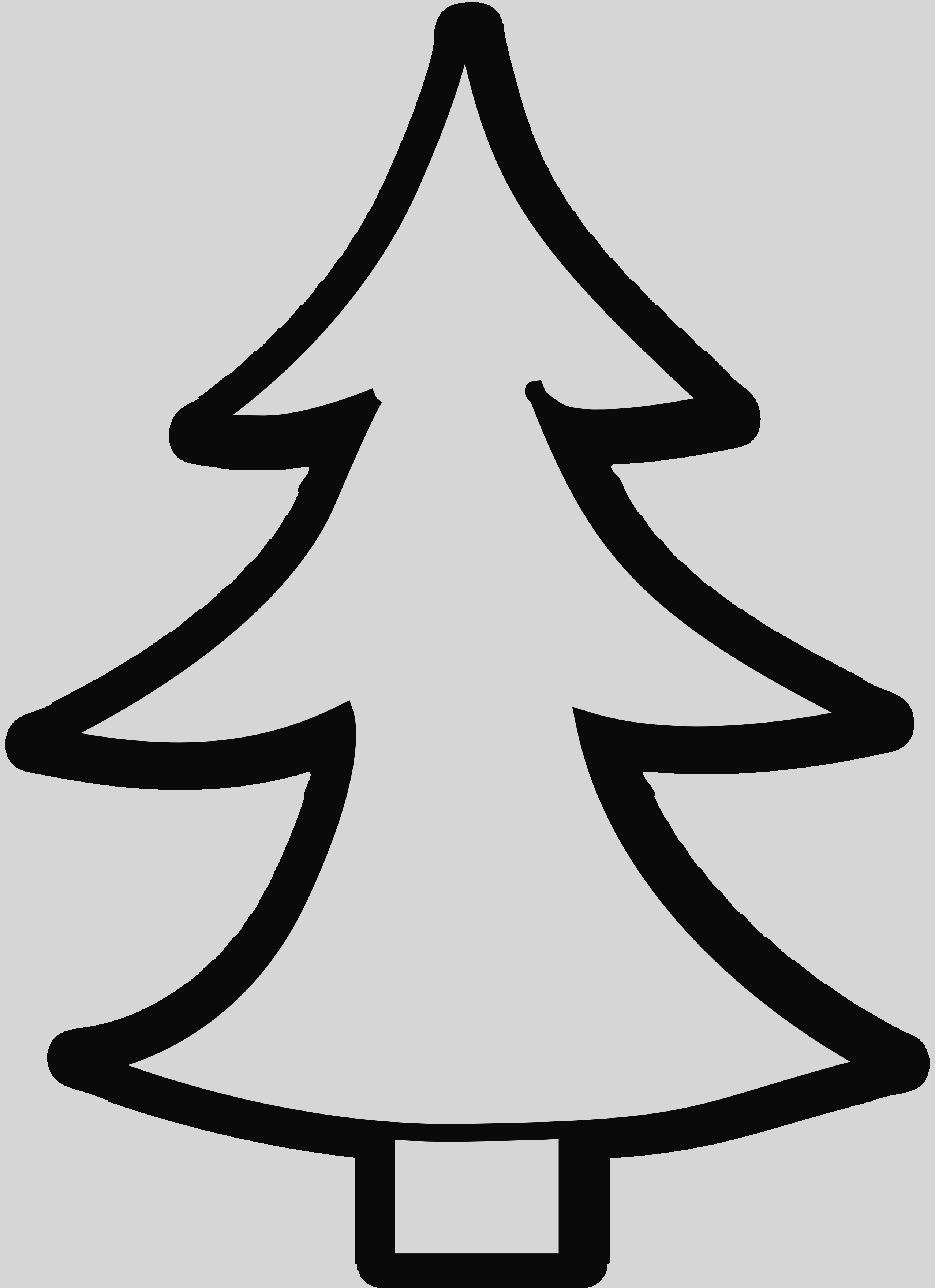 Christmas Tree Clipart Black And White Christmas Trees - Black And White Free Clipart Christmas Tree (2555x3519), Png Download