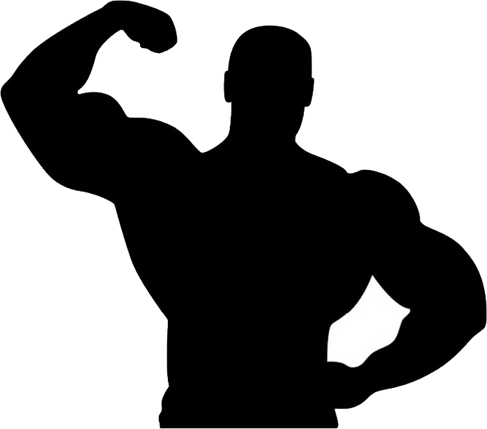 Muscle Man Silhouette Png (699x616), Png Download