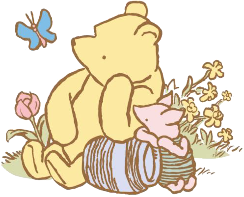 Valentines Classic Winnie The Pooh Clipart - Vintage Winnie The Pooh Clipart (511x409), Png Download