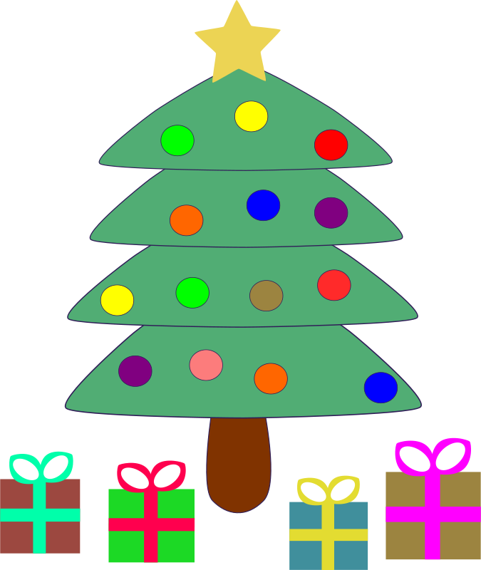 Free Clipart Christmas Machovka - Presents Under The Tree Cartoon (675x800), Png Download