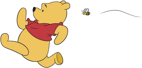 28 Collection Of Winnie The Pooh Bees Clipart - Winnie The Pooh Running (578x282), Png Download