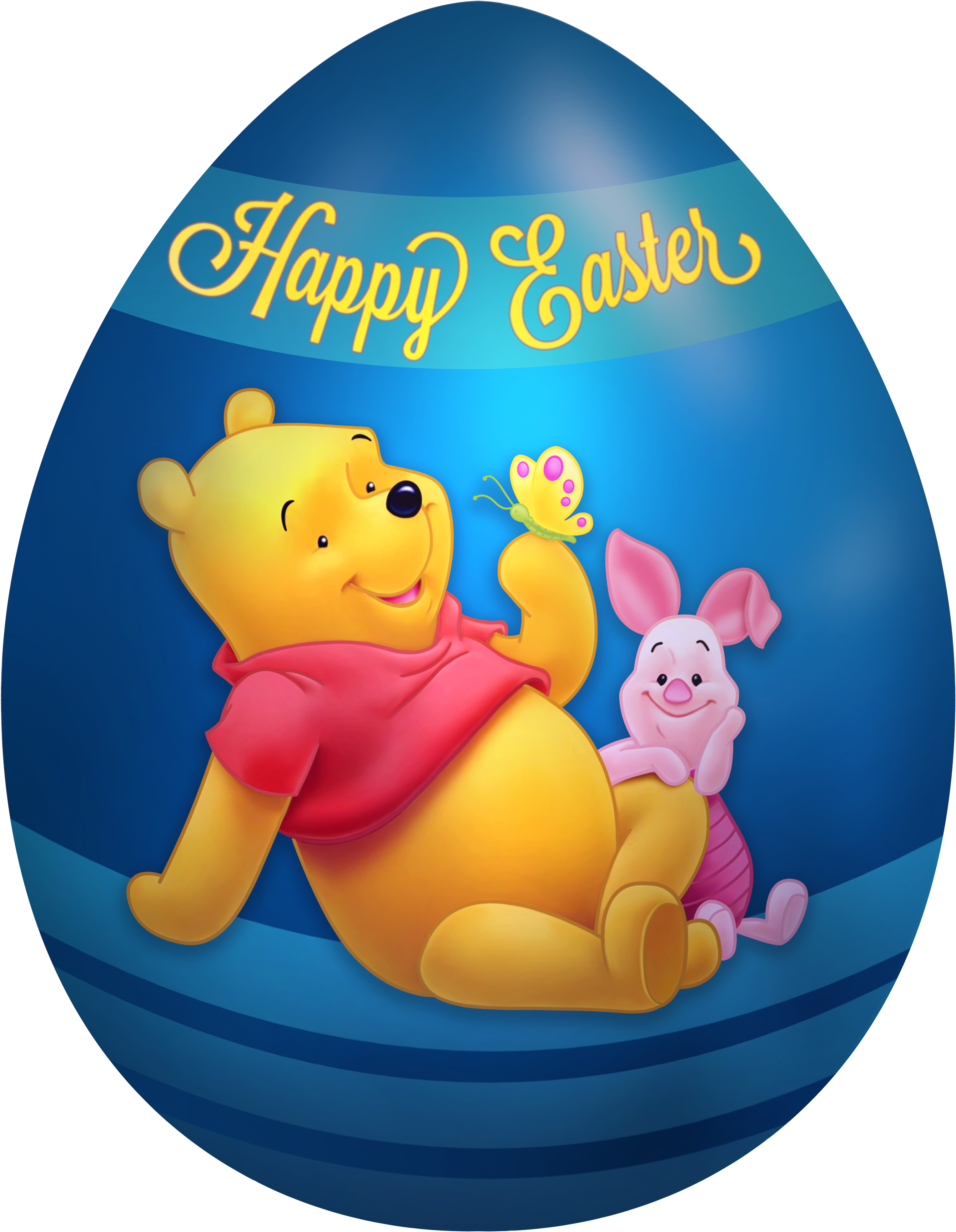 Kids Easter Egg Winnie The Pooh And Piglet Png Clip - Happy Easter Winnie The Pooh (2715x3500), Png Download