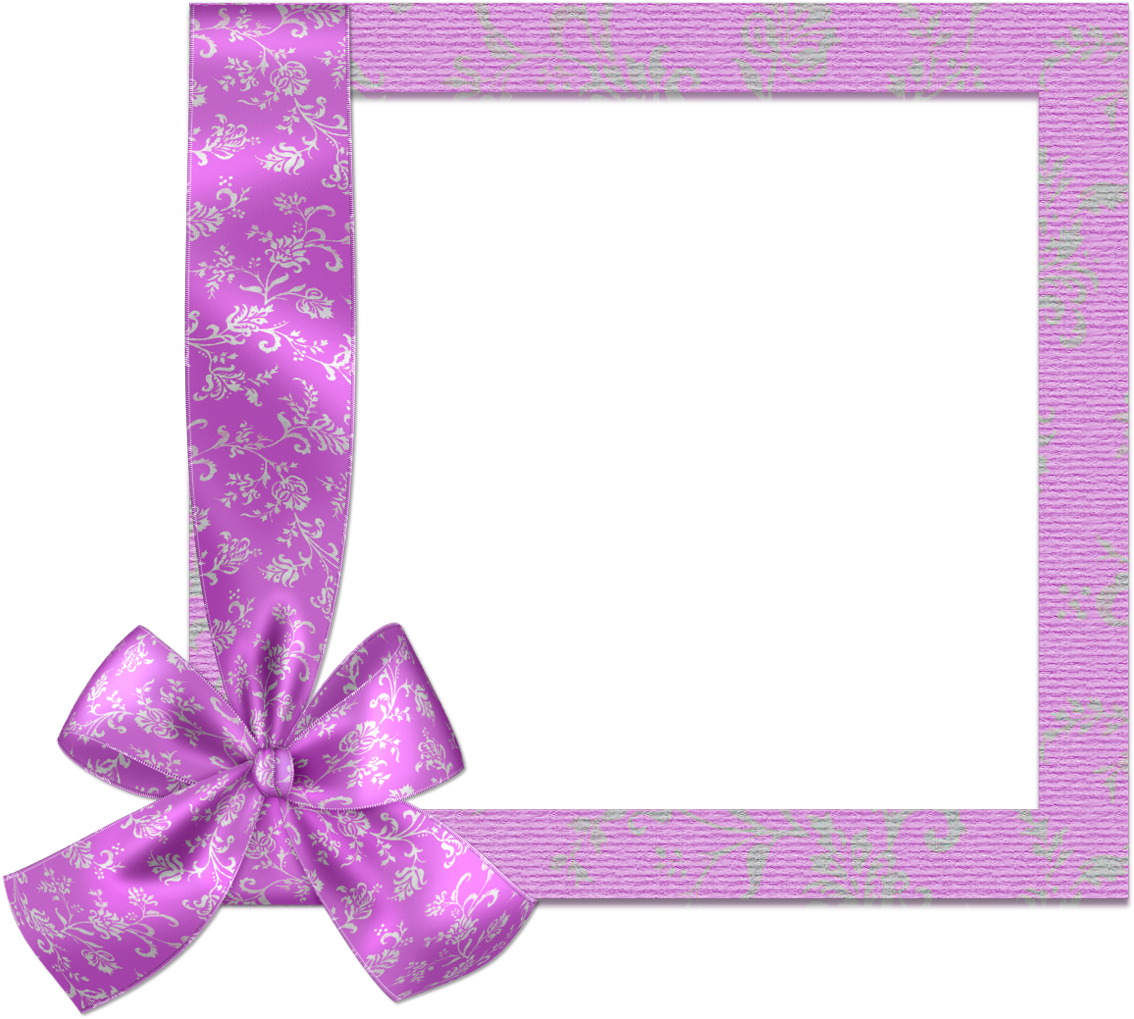 Pink Vintage Frame With Bow (1150x1023), Png Download