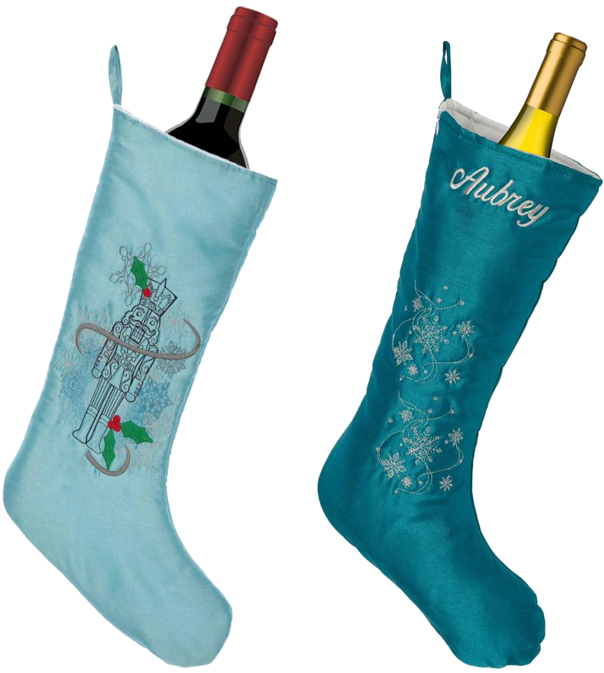 Embroider Buddy Stockings Make Great Wine Sleeves - Christmas Stocking (1081x960), Png Download