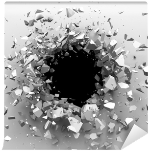 Cracked Concrete Wall With Bullet Hole - Imagenes 3d Del Agujero (400x400), Png Download