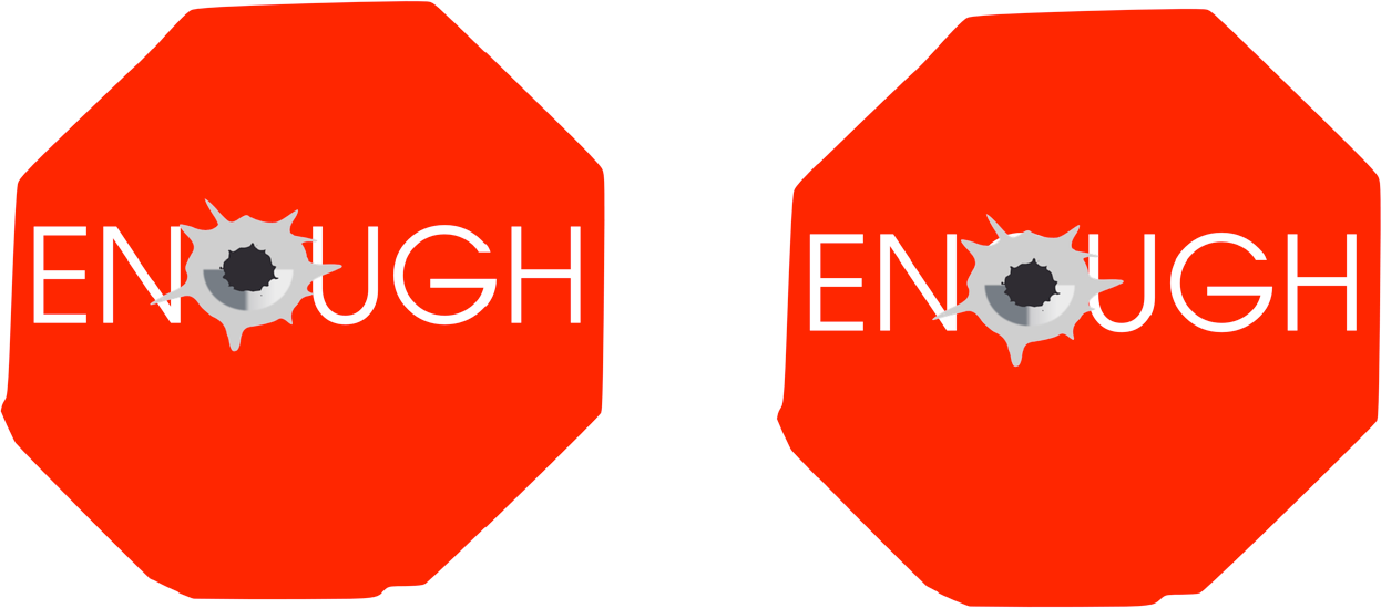 #enough Custom Red And White Stop Sign Shaped Earrings - Stop Sign (1246x549), Png Download