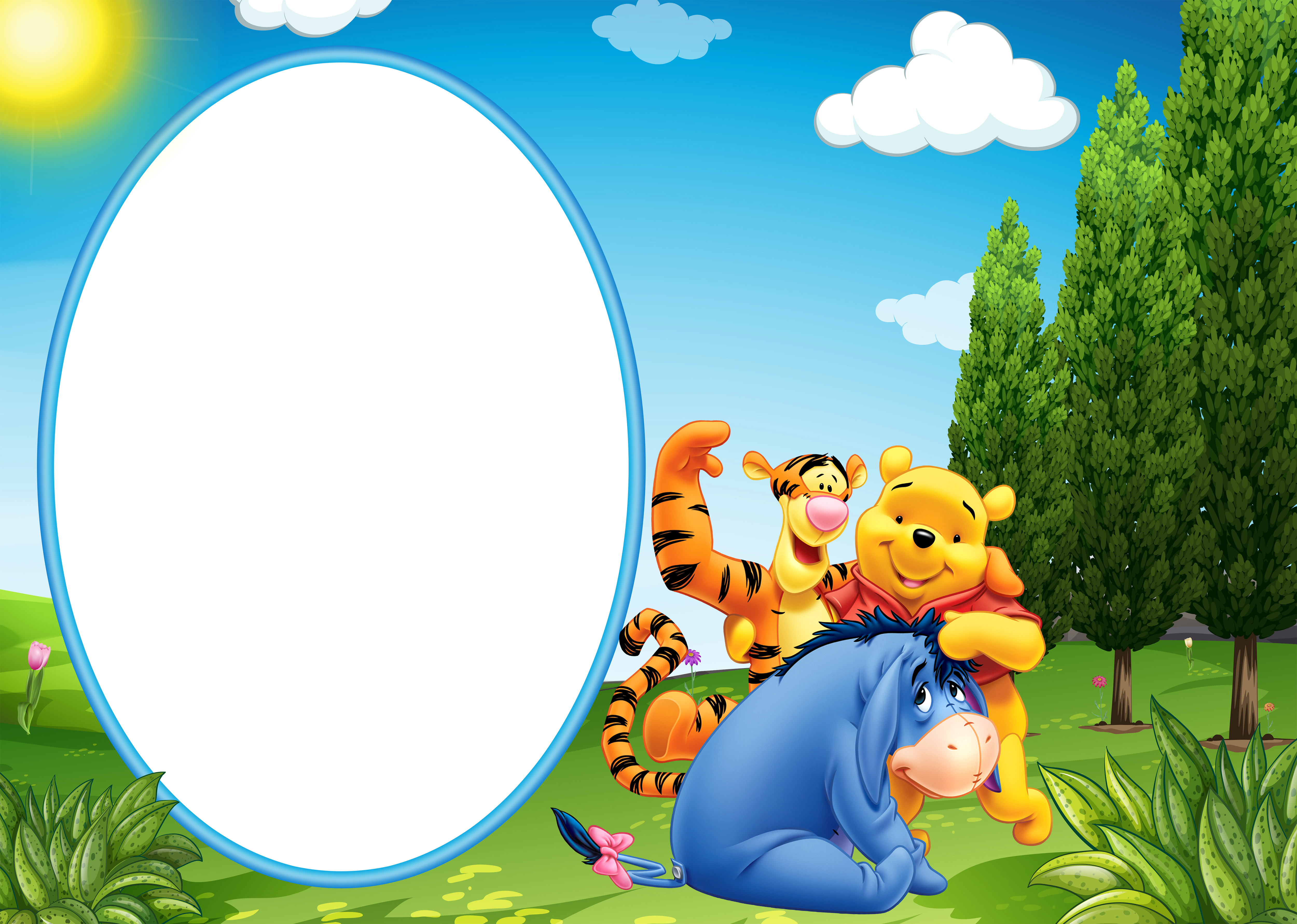 Transparent Frame Winnie The Pooh (5000x3563), Png Download