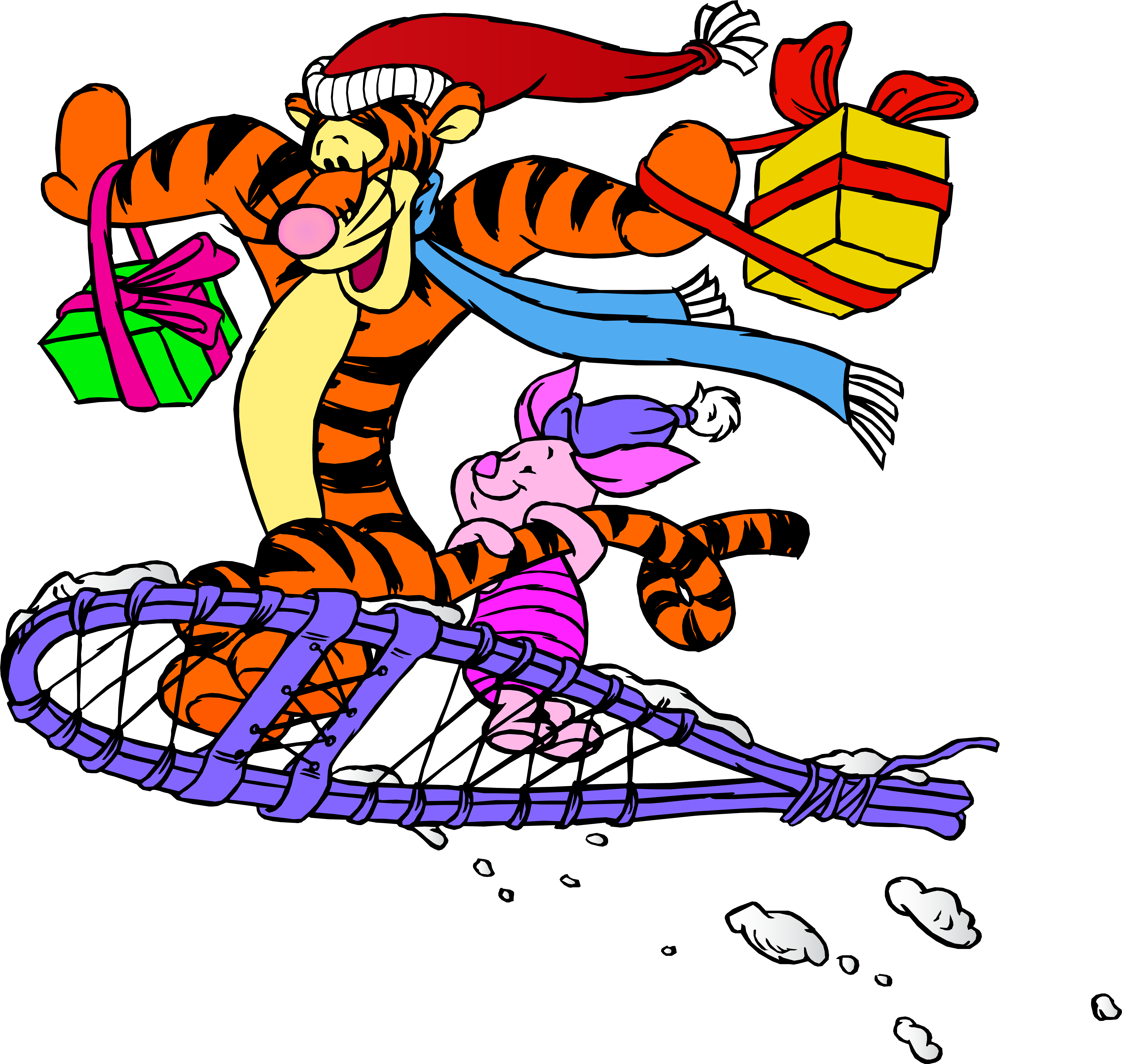 Tigger And Piglet Christmas Png Clip Art (8000x7591), Png Download