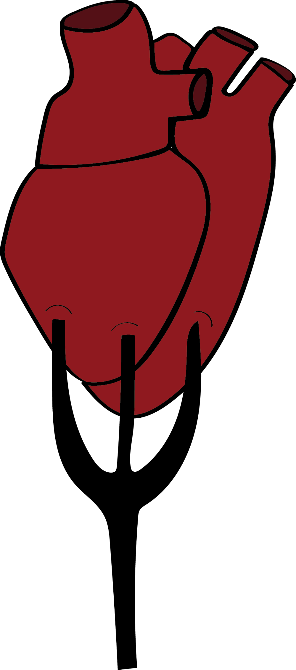 Heart On Pitchfork - Portable Network Graphics (1000x2257), Png Download