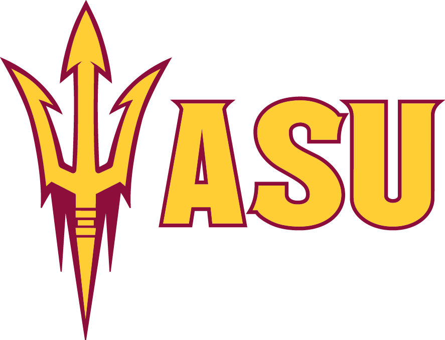 Arizona State University - 3x4 Logo Decal Arizona State (887x678), Png Download