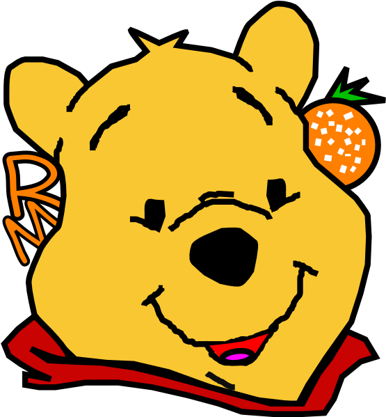 Winnie The Pooh With Orange Red Lip Clip Art - Download Gambar Kartun Winnie The Pooh (570x598), Png Download