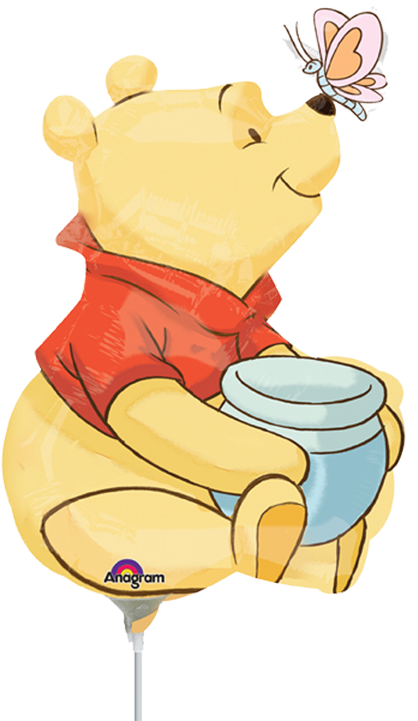 Winnie The Pooh With Butterfly 14" Foil Balloon - Baloane Winnie The Pooh (800x800), Png Download